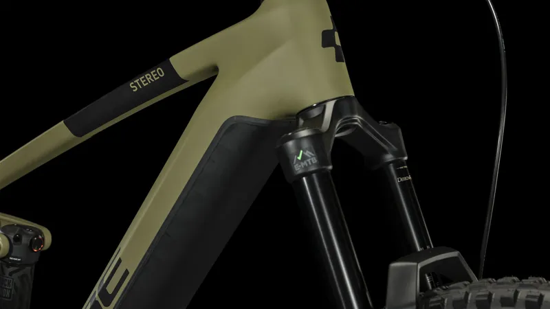 Cube Stereo Hybrid 160 HPC Race 750 Electric Mountain Bike in Olive - 2023-2